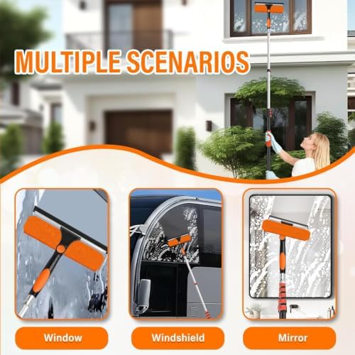 30FT Telescoping Window Squeegee Kit with Extension Pole - Image 6