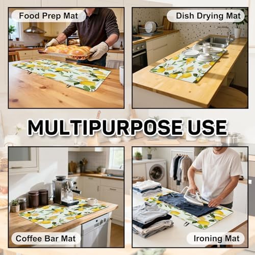 Lemon Blossom Stove Top Cover for Electric Stove, Lemon Fruit Covers for Electric Stove, Rubber Dish Drying Mat, Glass Cooktop Covers, Flat RV Range top Mats, 28"x20" - Image 7