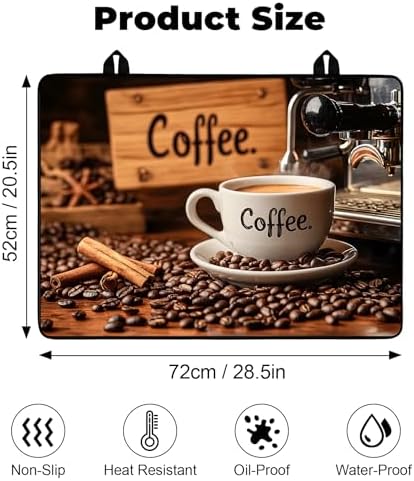 Heat-resistant Stove Top Cover - 28.5" X 20.5" Cooktop Protector Covers, Scratch-resistant Washable Pad Kitchen Countertop Mat (Coffee, 28.5" x 20.5") - Image 2