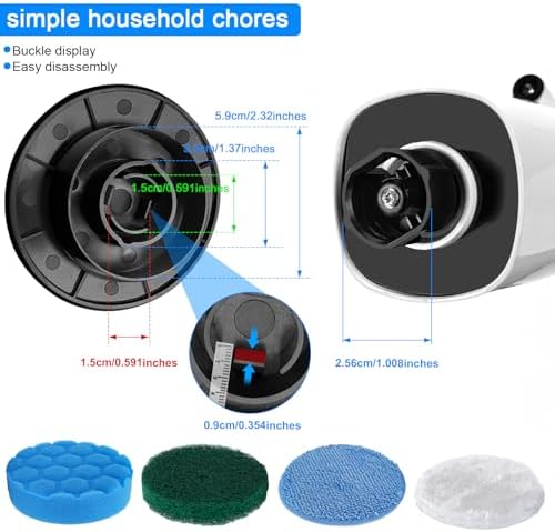 Electric Spin Scrubber Replacement Brush Heads Set, 8 Pieces, Multiple Brushes for Bathroom,Kitchen,Glass, Leather, Car Cleaning - Image 3