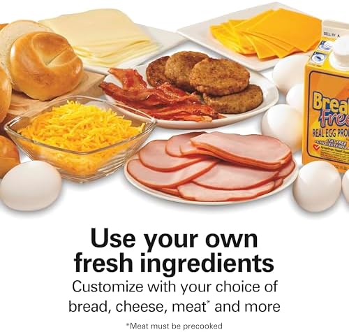 Hamilton Beach Breakfast Sandwich Maker with Egg Cooker Ring,Customize Ingredients,Perfect for English Muffins,Croissants,Mini Waffles,Perfect White Elephant Gifts,Black (25477),(Pack of 4) - Image 3