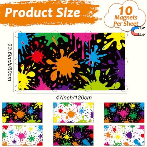 6 Pcs Fluorescent Light Covers with 60 Magnets Decorative for Classroom Ceiling Light 4 x 2 Feet Magnetic Lights Covers Filter Easy Install for Office Hospitals & Home Drop Ceiling Supplies (Painting) - Image 2