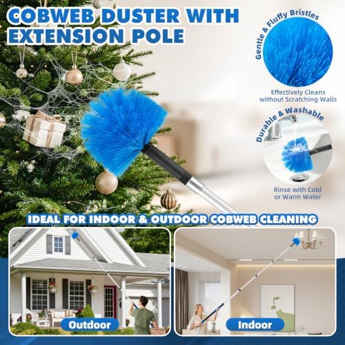 20FT Reach Duster Kit with 3-12FT Extension Pole for High Ceilings Cleaning - Image 4