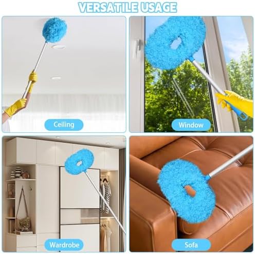 Eunice 2PCS Ceiling Fan Cleaner Duster with Extension Pole, Blue 4.2FT - Image 5