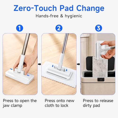 48" Mini Swifter Mop, Hands-Free Quick-Clamp Lazy Mop, Apartments Essential - Image 3