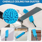 20FT High Ceiling Fan Duster with 5-12FT Extension Pole, Extendable Reusable Cobweb and Bendable Feather Duster Kit for Cleaning Spiderweb and Dust - Image 5