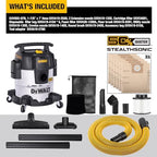 DEWALT 5 Gal 4 HP STEALTHSONIC Shop Vacuum Wet and Dry DXV05S-QTB - Image 5