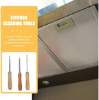 Range Hood Wind Wheel Scraper Kitchen Cleaning Tool Set with Wooden Handle Stainless Steel 3-Piece for Removing Stubborn Grease and Dust - Image 6