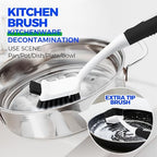 Holikme Cleaning Brush Set for Household Use, Scrub Brush, Kitchen Brush, Tile Lines Brush for Bathroom, Floor, Tub, Shower and Kitchen Surface (Charcoal) - Image 3