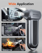 WOLFBOX MF100 Compressed Air Duster, 150000RPM Turbo Fan, 45 m/s Airflow - Image 5