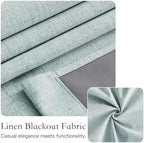 NICETOWN 100% Blackout French Door Curtain with Tie Up Linen Curtains - Image 6