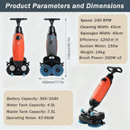 Commercial Floor Scrubber Machine, Electric Buffer Polisher, Dual - Image 4