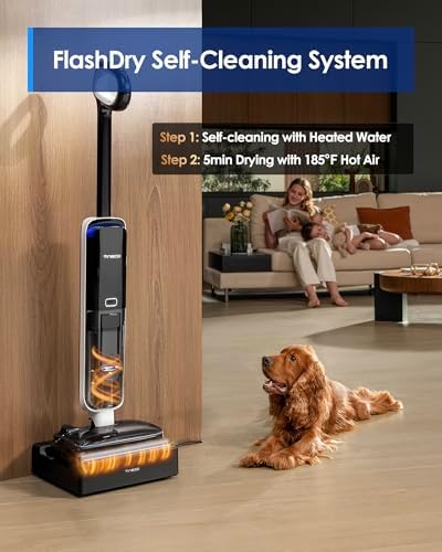 Tineco Floor ONE S6 Master Wet Dry Vacuum Cleaner, 20kPa Suction Vacuum Mop with Dual-Edge Cleaning, 45 Min Runtime (Quite Mode), 185°F Flashdry, 4inch Ultra-Slim - Image 5