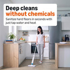 Amazon Basics Steam Mop for All Sealed Hard Floors, Heats Up in 30 Seconds, Chemical-Free Cleaning, 3 Washable Pads, 20-Foot Cord, White - Image 3