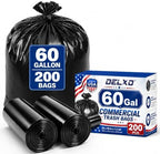 Delxo 55-60 Gallon Trash Bags, 200 Count, 38” x 56” Heavy Duty Garbage Bags by Delxo