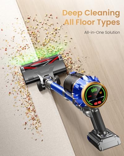 Cordless Vacuum Cleaner, Upgraded 650W 60KPA 70Mins Vacuum Cleaners for Home with Self-Standing Vacuum Cleaner Stick, Anti-tangle Wireless Vacuum, OLED Screen 1.8L Cup for Pet Hair/Carpets/All Floor - Image 4