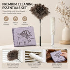 Extendable Ostrich Feather Duster Set with Blind Brush & Cleaning Cloth - Image 3