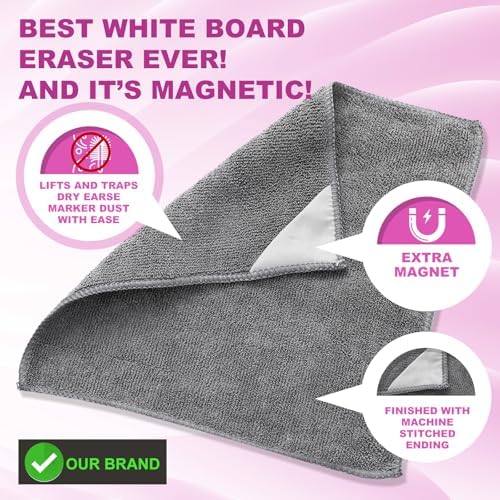 Tudomro 30 Pcs Magnetic Microfiber Cleaning Cloth, Gray - Image 3