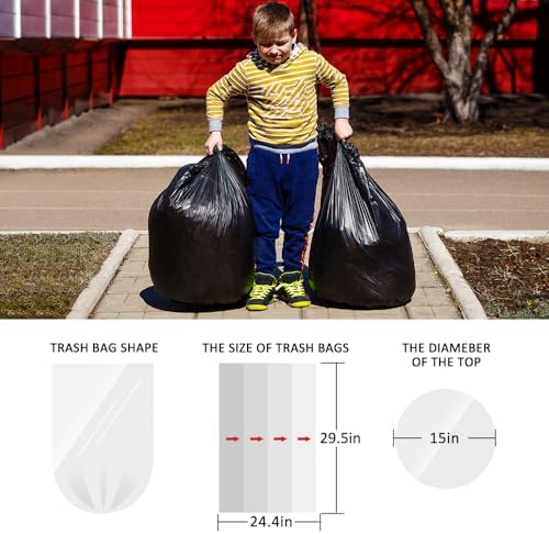 Teivio Medium Black Trash Bags 10 Gallon 40 Count Kitchen Garbage Bags - Image 2