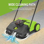 UNICOO Battery Powered Walk-Behind Floor Sweeper, 23" Push Sweeper with Dual Side Brushes, 6.6 Gallon Dust Bin, Adjustable Handle, Indoor/Outdoor Debris Sweeper, Not a Vacuum - Image 5