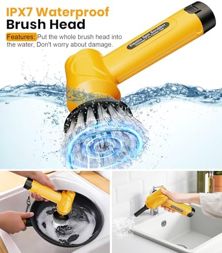 Electric Spin Scrubber Q4, 5000mAh Large Battery, 248-Min Runtime, 600RPM - Image 6