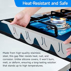 Stainless Steel Stove Gap Covers, Heat Resistant, Easy to Clean, Fits Stove & Countertop Gaps, Adjustable Length 13.8" to 27.5", Width 0.79"(Silver) - Image 6