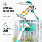 ORIXA U Shaped Window Cleaner for Outside Windows, Extendable Telescopic Pole with Rotatable Squeegee Head, Clean Exterior Glass from Inside, 2 Reusable Microfiber Cloths - Image 3