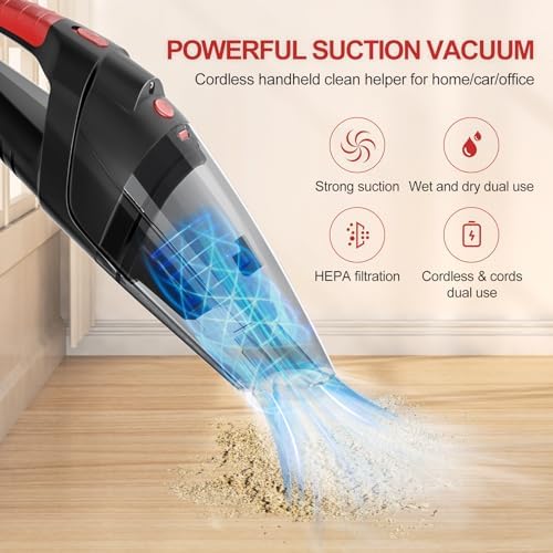 Cordless Handheld Vacuum Cleaner, Rechargeable Portable Cleaner - Image 2