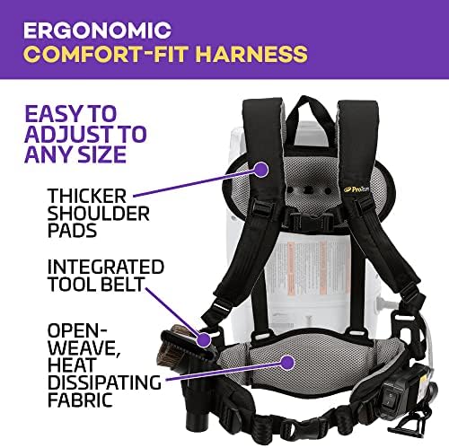 ProTeam Vacuum Backpack, ProVac FS 6 Commercial Backpack Vacuum Cleaner with HEPA Media Filtration and Small Business Kit, 6 Quart, Corded - Image 4