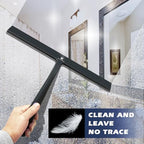 Squeegee for Shower Door 14 Inch Wide Blade, 11 Inch Short Handle One-Piece Silicone with Stainless Steel Core, Non-Slip Grip Window Squeegee for Bathroom Mirror Car Windshield, Aluminum Hook (Black) - Image 3