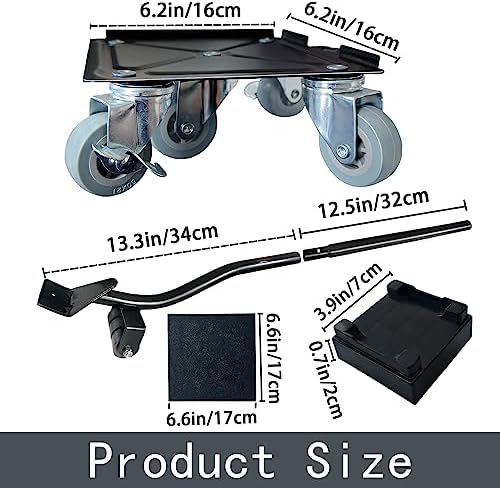 Furniture-Dolly-Furniture-Movers-with-5-Wheels, Furniture Sliders Large Size Carbon Steel Panel Lifter Tool for Moving Heavy Furniture, Furniture Dollies with 2 Brakes, Max Capacity 3335 Ibs - Image 4
