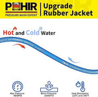 POHIR 150ft Pressure Washer Hose 3/8" 4800 PSI, Kink Resistant Industrial Grade Hose with Quick Connect Ends and Adapters for Hot & Cold Water up to 248°F, Steel Wire Braided Hose for Power Washing - Image 3