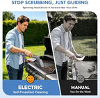 Electric Grill Brush, Cordless BBQ Cleaner, 3-Speed & Angle Adjustable, 3-in-1 Kit with Gloves, Reinforced Bristles, 150Mins Runtime, Removable & Dishwasher Safe for Outdoor BBQ Grates (Light Gray) - Image 3