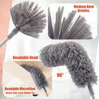 30 Feet High Reach Duster Kit with 2-24 ft Extension Pole for Fans, Gray - Image 4