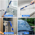 14" Window Cleaning Tool, All-Purpose Extendable Window Squeegee with 2 Blades and Stainless Steel Pole, Shower Squeegee for Glass Doors,Shower Doors, Windows, Bathroom and Car Windshields - Image 6