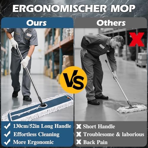 42" Commercial Dust Mop for Floor Cleaning, Heavy Duty Industrial Mop - Image 3