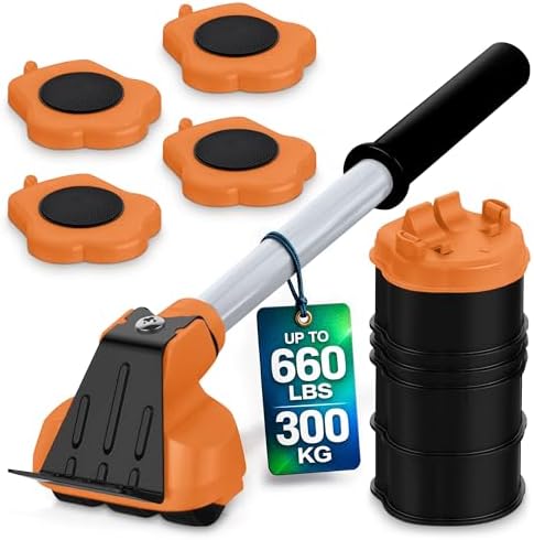 660 lb Furniture Movers with Wheels for Heavy Items (Orange) by Lagarto
