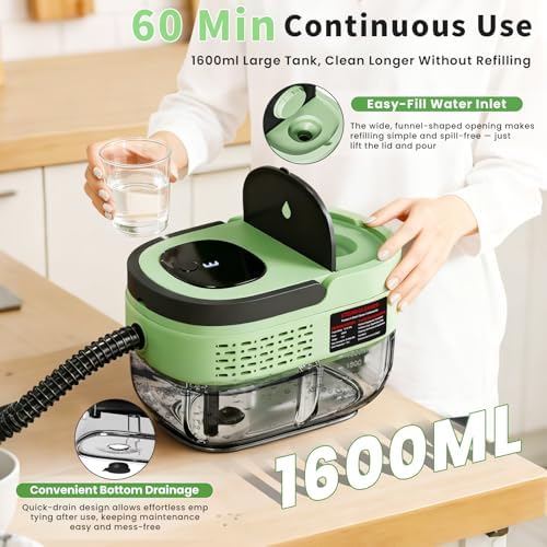 Handheld Steam Cleaner for Home, 2500W High Pressure Steam Cleaner for Car Detailing, 3 Steam Levels, 1600Ml Tank, High Heat Steamer for Bed Bugs, Couch, Furniture, Kitchen, Bathroom, Floors - Image 2