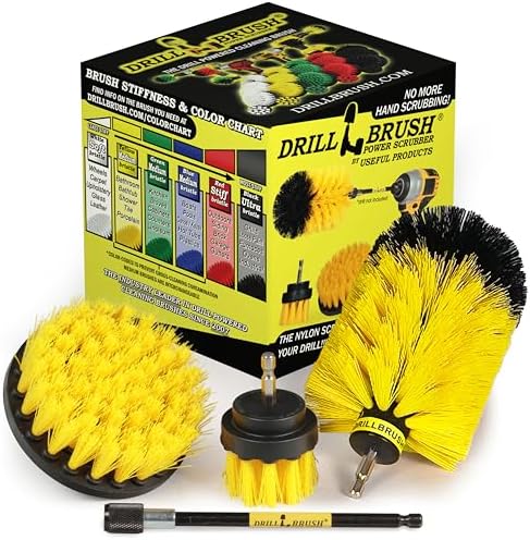 Bathroom Cleaning Brush Set - Cleaning Tools for Drill - Shower Scrubber by Drillbrush