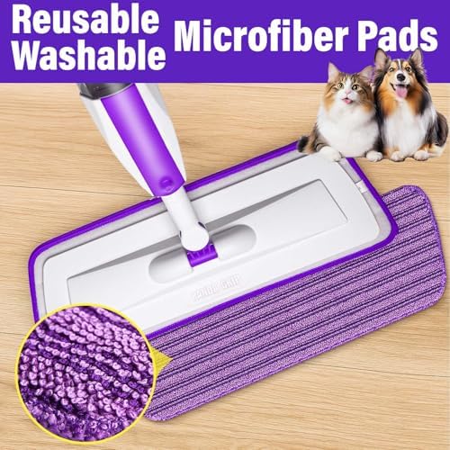 Microfiber Hardwood Floor Spray Mop with 3 Pads & Refillable Bottle - Image 2