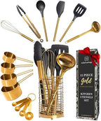 Styled Settings Black and Gold Kitchen Utensils Set, 15-Piece by STYLEDSETTINGS