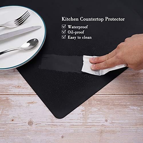 Gartful Silicone Mats for Countertop - 32"x 24"x0.06", Extra Large Multipurpose Mat, Counter Table Protector, Desk Saver Pad, Placemat Nonstick Nonskid Heat-Resistant Kitchen Pad, Black - Image 4