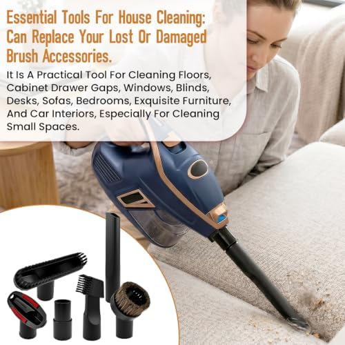 6Pcs 1-1/4'' Vacuum Hose Brush and Connector Attachment Kit - Image 5