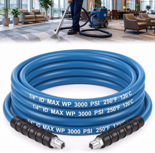 1 Pcs 1/4" X 25' Blue Carpet Cleaning Solution Hose, Regular by Innconee