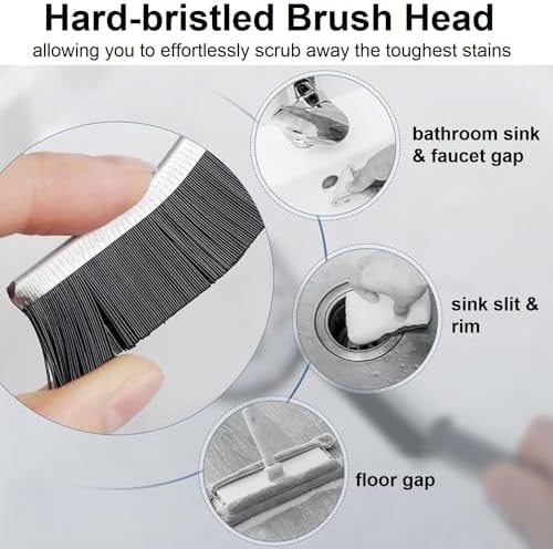 2 Pcs Hard Bristle Crevice Cleaning Brush - Crevice Cleaning Brushes for Household Use, Multifunctional Corner Gap Cleaning Brush Tool Grout Cleaner Brush for Kitchen Bathroom Window Track - Image 4