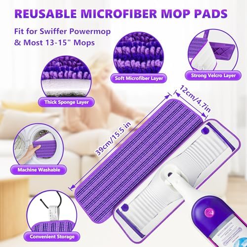 BPAWA Microfiber Mops for Floor Cleaning: Flat Mop for Wood Tile Laminate - Image 2
