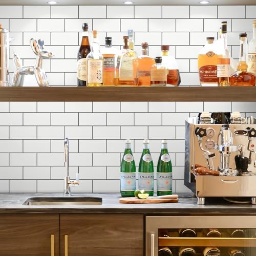 STICKGOO Peel and Stick Backsplash on Subway Tile, Polished White - Image 3