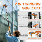 Buyplus 30FT Reach Solar Panel Cleaning Brush Kit with 5-24FT Telescoping Pole, Water Fed Window Cleaner Tool with 20" Brush, Soap Dispenser, Cobweb Duster, Squeegee for Roof, RV, Gutter, Deck,Orange - Image 4