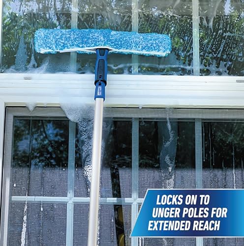 Unger Professional Connect and Clean 14" Window Scrubber Washer for Glass Cleaning, Commercial and Residential Washing, Multipurpose Tool, Gentle on Windows, Reusable Microfiber Sleeve (Pack of 6) - Image 4