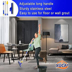 Long Handle Grout Brush for Floor to Wall Grout Line Cleaning,No Knees Floor Scrub Brush with Stiff Bristles for Tile,Shower,Bathroom,Toilet by XUCAI Household Cleaning Supplies-Dreamy Blue - Image 2